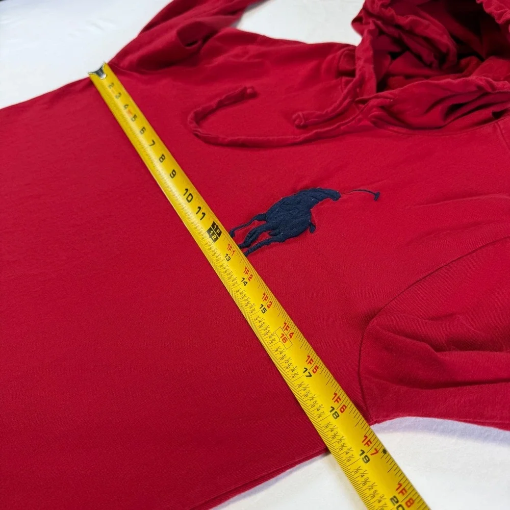 Polo‎ Ralph Lauren Hoodie Big Pony Logo 1967 American Flag Red Pullover Small